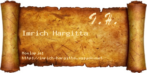 Imrich Hargitta névjegykártya